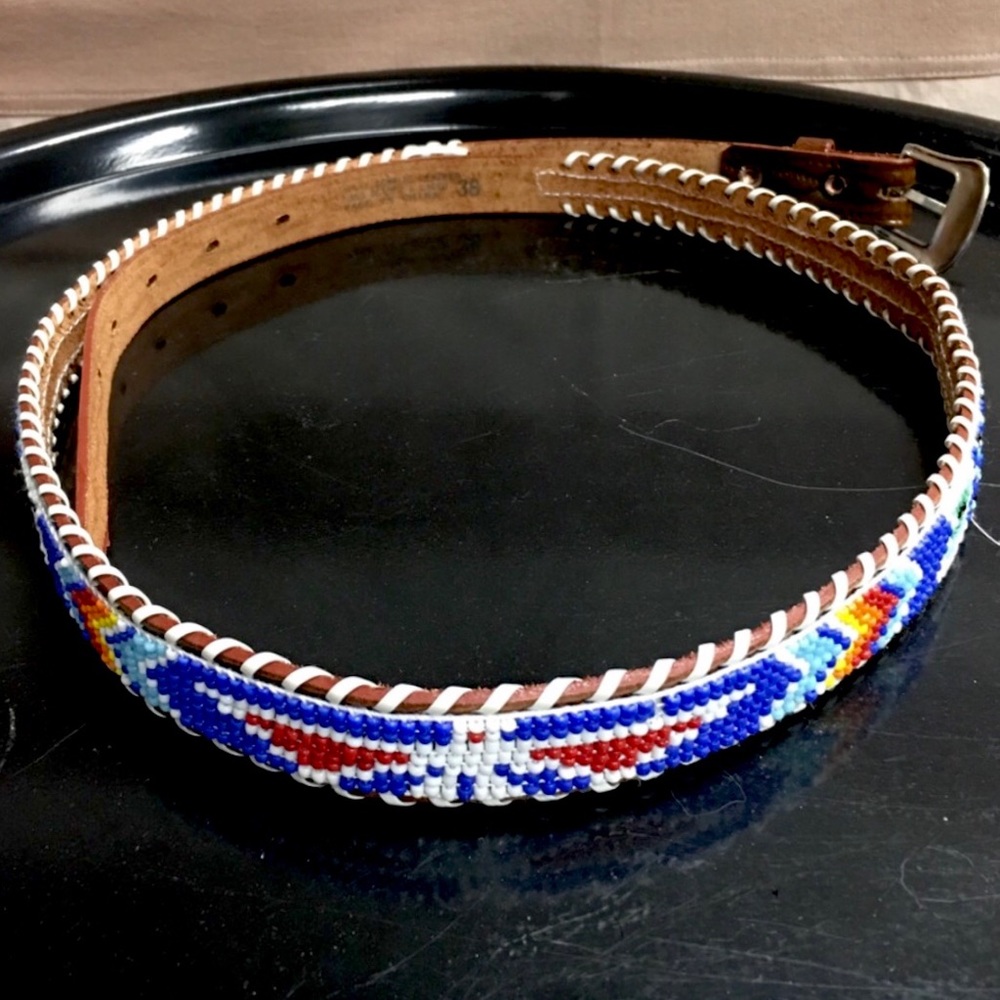 Beaded Thunderbird Belt